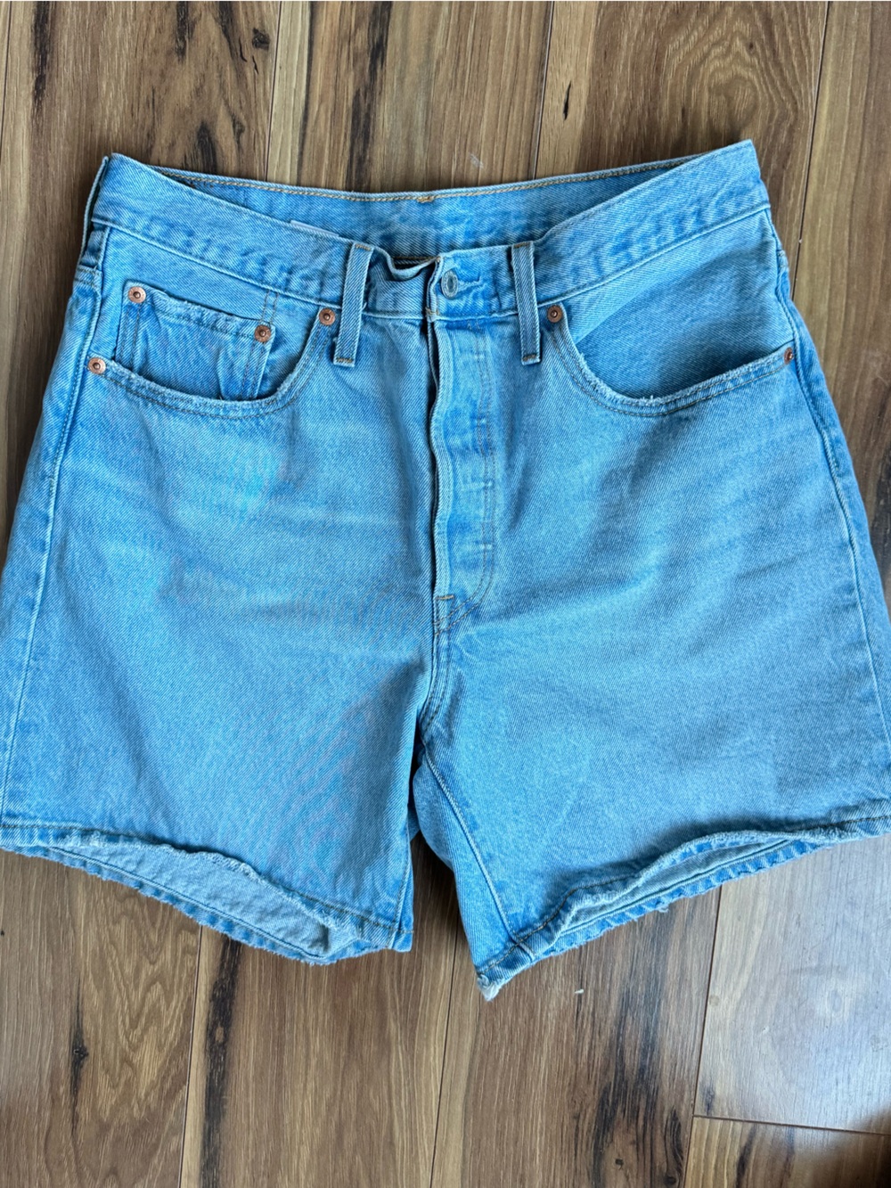 Levi's Light Blue Wide-Leg Denim Shorts